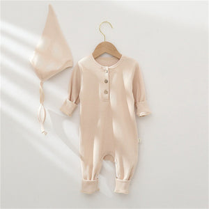 Earth Romper with hat in ivory