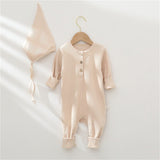 Earth Romper with hat in ivory