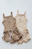 Ruffle set in brown