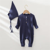 Earth Romper with hat in navy