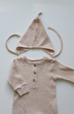 Earth Romper with hat in ivory