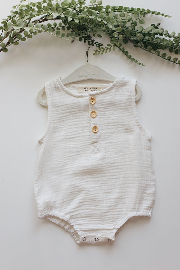 Linen romper 'Breeze' in white