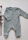 Earth Romper with hat in azure