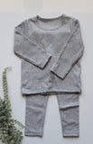 Cotton 2-piece set in light grey