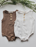 Linen romper 'Breeze' in brown