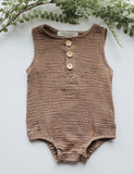 Linen romper 'Breeze' in brown