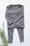 Cotton 2-piece set in grey