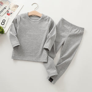 Cotton 2-piece set in light grey