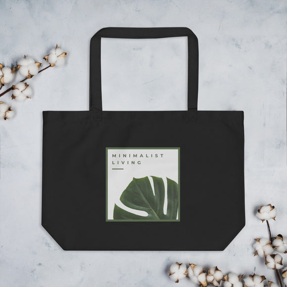 Large organic tote bag 'Minimalist' in black