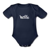 Organic 'Hello' Bodysuit - dark navy